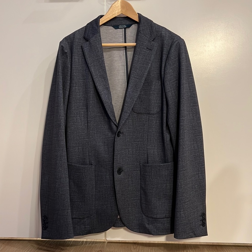 New Perry Ellis Slim Fit Suit Jacket Blazer - Grey/Blue - 38 Regular